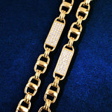 Men's Square Clustered Cuban Chain Bracelet Hip Hop Zirconia Rock Jewelry