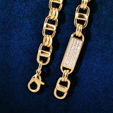 Men's Square Clustered Cuban Chain Bracelet Hip Hop Zirconia Rock Jewelry