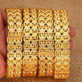 4pcs 24K Bangles Ethiopian Dubai Bangles for Women