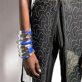 Clear Acrylic Geometric Bangle Bracelet for Women