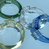 Clear Acrylic Geometric Bangle Bracelet for Women