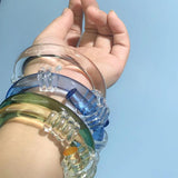 Clear Acrylic Geometric Bangle Bracelet for Women