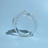 Clear Acrylic Geometric Bangle Bracelet for Women