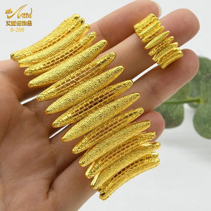 24K Plated Bangles with Ring Nigerian Wedding Bridal Jewelry