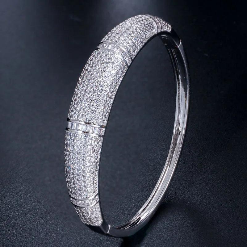 CWWZircons Yellow Armband Bridal Wedding Cuff Bangle BG025