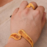 24K Dubai Ring Bangles Set for Women Girls, Dubai African Birthday Bracelets