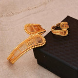 24K Dubai Ring Bangles Set for Women Girls, Dubai African Birthday Bracelets