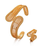 24K Dubai Ring Bangles Set for Women Girls, Dubai African Birthday Bracelets