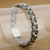 Stainless Steel Rose Flower Bracelet Men's Biker Chain