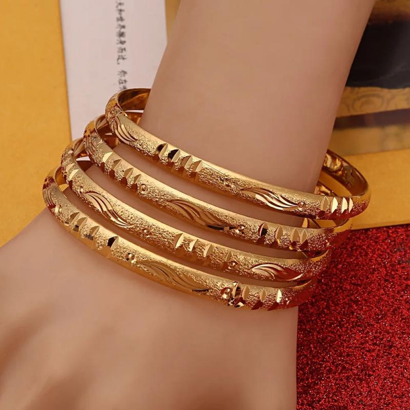 4pcs Punk Style Dubai Jewelry Bangles For Ethiopian Bangle & Bracelets