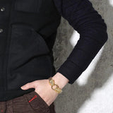 Double Lion Head Chain Bracelet Men Stainless Steel Hip Hop Punk Jewelry