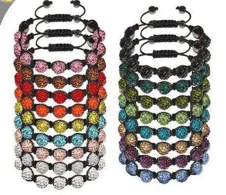 16 Pcs/lot 10mm Micro Pave Disco Ball Beads Bracelet Men Fashion Lot