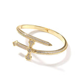 Curve Sword Cuff Bangle for Women Cubic Zircon Bracelets