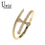 Curve Sword Cuff Bangle for Women Cubic Zircon Bracelets