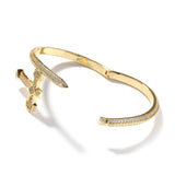 Curve Sword Cuff Bangle for Women Cubic Zircon Bracelets