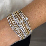 Geometric CZ Tennis Bracelet Silver Plated Slim 2.5mm Cubic Zirconia Chain