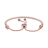 Moments Slider Snake Chain Bracelet Heart Clasp S925 Sterling Silver