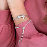 Moments Slider Snake Chain Bracelet Heart Clasp S925 Sterling Silver
