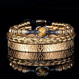 3pcs/Set Charm Men Bracelet Stainless Steel Rope Bangles Eagle Br...