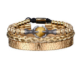 3pcs/Set Charm Men Bracelet Stainless Steel Rope Bangles Eagle Br...