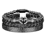3pcs/Set Charm Men Bracelet Stainless Steel Rope Bangles Eagle Br...