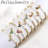 Boho Charm Zircon Heart Pearl Beaded Bracelet Women Jewelry