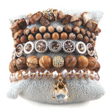 5pc Boho Beaded Stone Bracelet Sets for Women