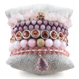 5pc Boho Beaded Stone Bracelet Sets for Women
