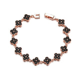 Red Corundum 925 Silver Clover Leaf Bracelet