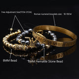 3pcs/Set Crown Jewelry Hematite Beads Braiding Bracelets