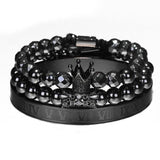 3pcs/Set Crown Jewelry Hematite Beads Braiding Bracelets