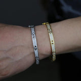 Evil Eye Bangle Bracelet Clear Cz Iced Out Bling Full Cz for Men