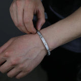 Evil Eye Bangle Bracelet Clear Cz Iced Out Bling Full Cz for Men
