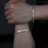 Evil Eye Bangle Bracelet Clear Cz Iced Out Bling Full Cz for Men