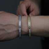 Evil Eye Bangle Bracelet Clear Cz Iced Out Bling Full Cz for Men