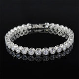 4mm Round CZ Silver Tennis Bracelet for Women