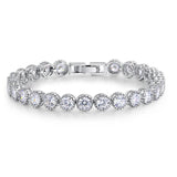 4mm Round CZ Silver Tennis Bracelet for Women