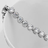 4mm Round CZ Silver Tennis Bracelet for Women