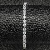 4mm Round CZ Silver Tennis Bracelet for Women