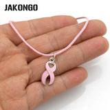 Hope Ribbon Breast Cancer Charm Pendant Bracelet