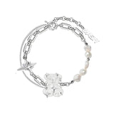 Metal Chain Bracelet for Women Cute Little Bear Charm