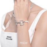 Metal Chain Bracelet for Women Cute Little Bear Charm