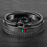 Titanium Steel Twist Cable Wire Bangle Chain Bracelet Set