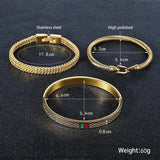 Titanium Steel Twist Cable Wire Bangle Chain Bracelet Set