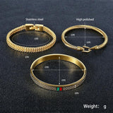 Titanium Steel Twist Cable Wire Bangle Chain Bracelet Set