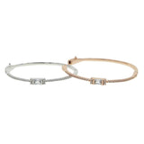 Dubai Bridal Wedding Gift CZ Zircon Baguette Bracelet Bangle