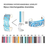 Stainless Steel Cuff Bracelets Interchangeable Leather Band Jewelry Women