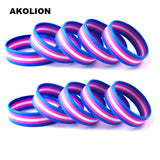 Nonbinary Flag Silicone Bracelets Set of 10