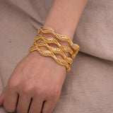 Ethnic Dubai Bangles Set with Bracelet Women Girl Bride Cuff Dubai Bangles