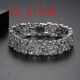 Pearl Bead Wide Bracelets for Women Flower Cubic Zircon Bangles